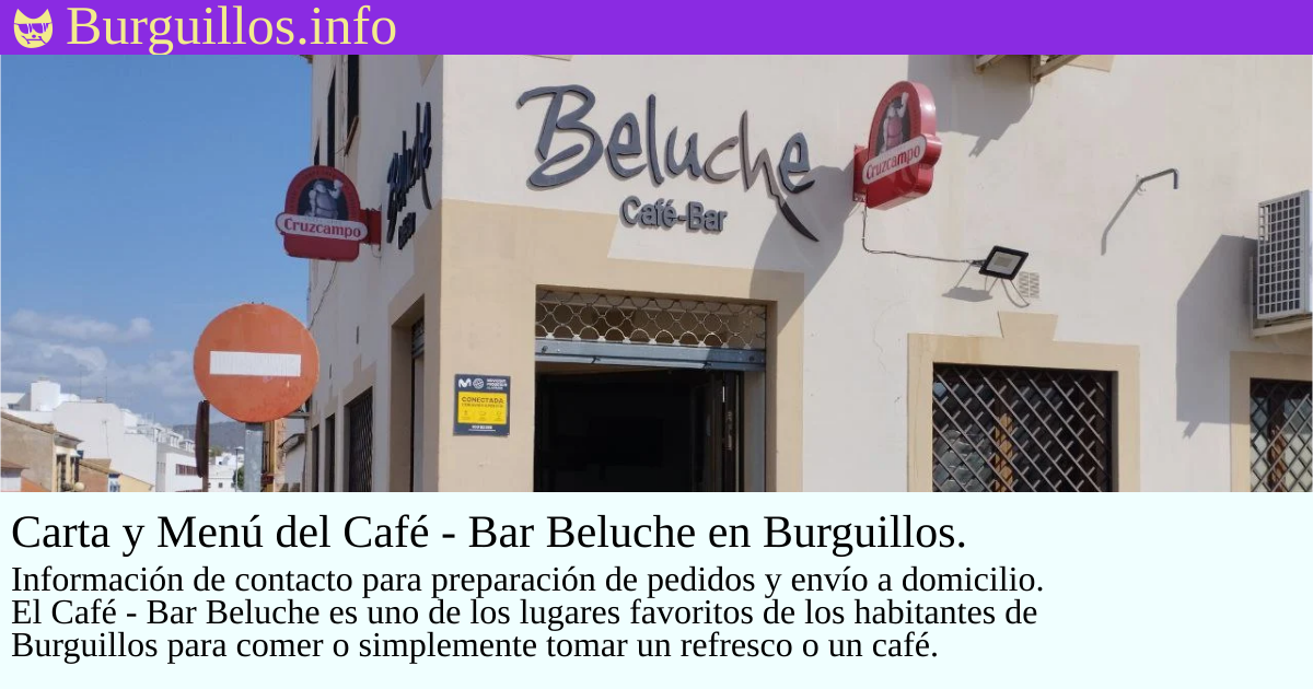 Portada de Carta y Menú del Café - Bar Beluche en Burguillos.